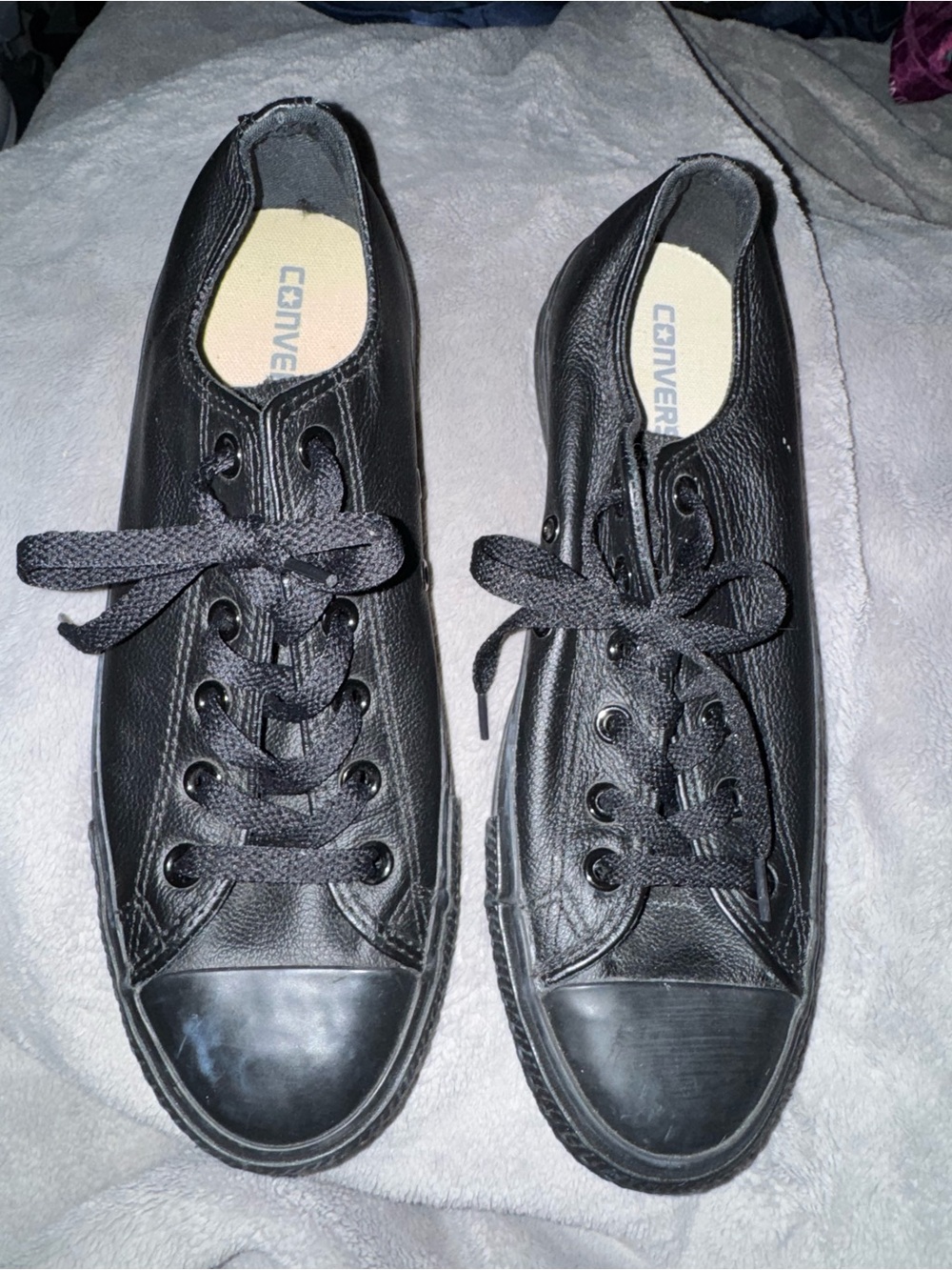Converse Black Leather Low-Top Sneakers — Women’s